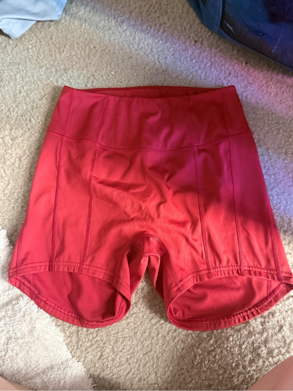 Gymshark Red High-Rise Athletic Bike Shorts